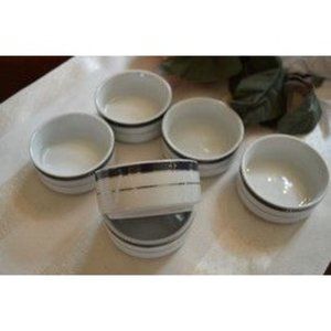 6 Delta Air Lines AMKO First Class Dish Dessert Bowl Blue Platinum 0442-06172